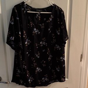 Premise Black Floral Blouse